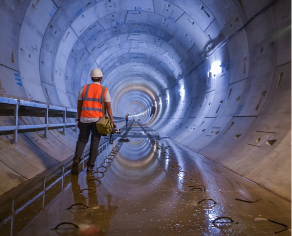 Man working on the tunnel