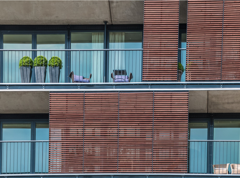 View of a balcony in a condominium