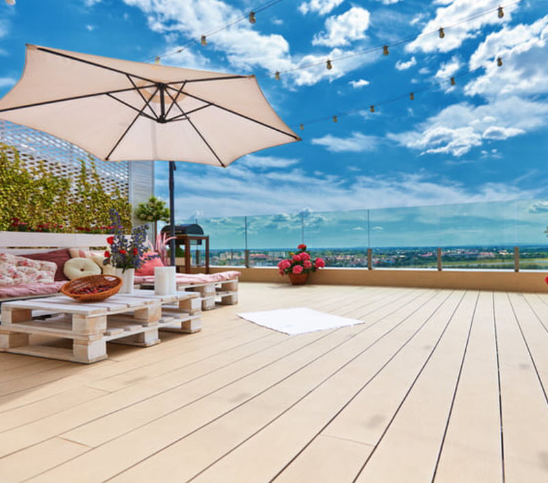 Rooftop view of a building
